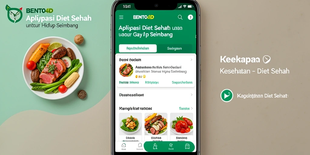 Antarmuka utama BENTO4D dengan fitur Diet Sehat.