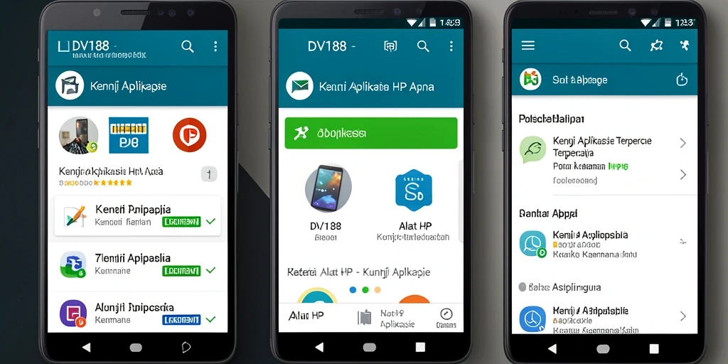 Tampilan antarmuka aplikasi Kunci Aplikasi DV188 yang modern.