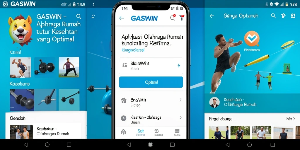 Tampilan antarmuka GASWIN yang user-friendly dengan fitur olahraga rumah.