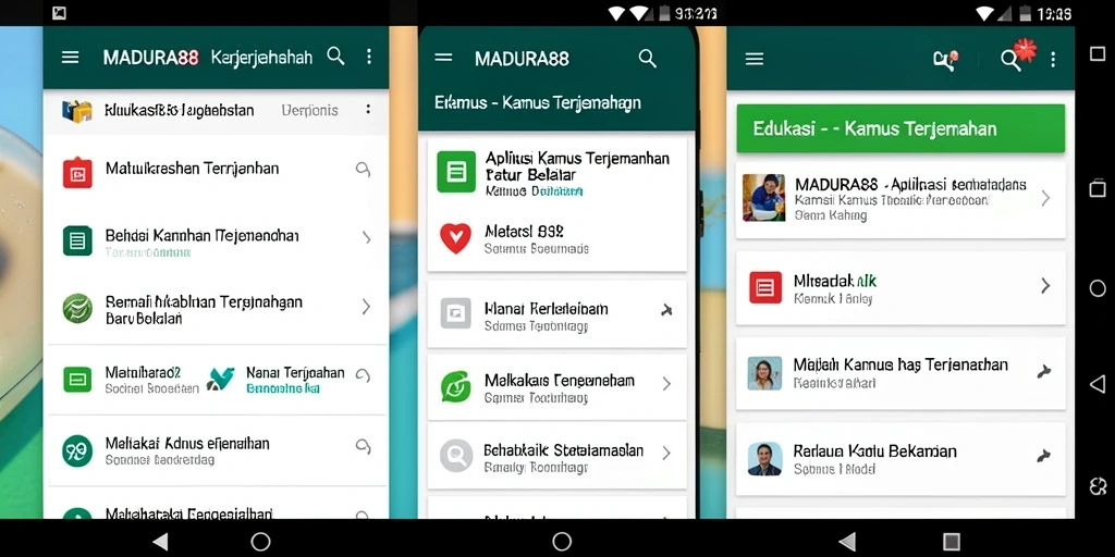 Tampilan antarmuka sederhana dan fungsional dari MADURA88.