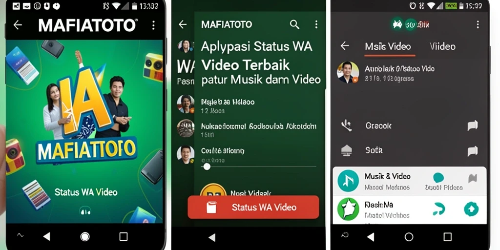 Tampilan antarmuka MAFIATOTO dengan berbagai pilihan status video.