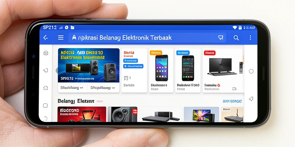 Tampilan antarmuka SP212 untuk belanja elektronik yang menarik.